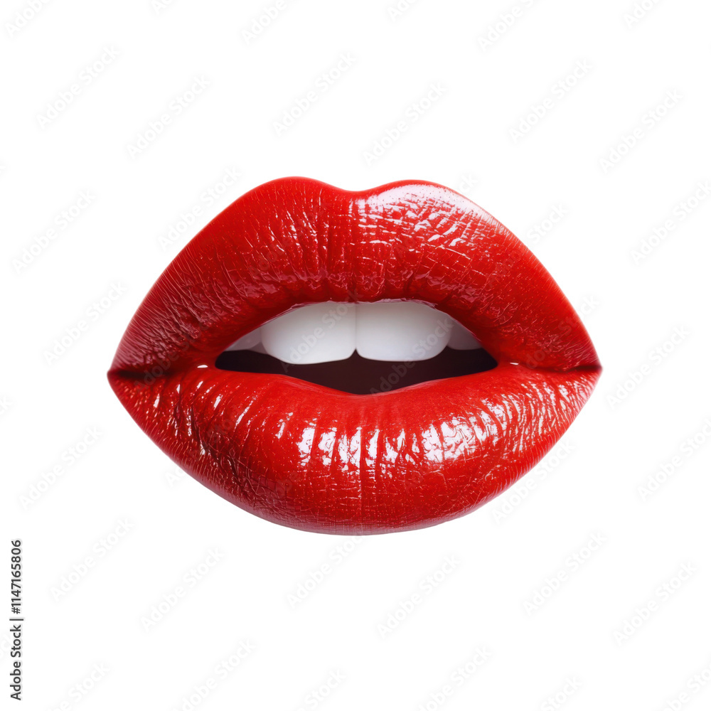 Bold red lips close-up beauty studio image showcase glamorous feel artistic perspective makeup inspiration, transparent background Bold red lips close-up beauty studio image showcase glamorous feel artistic perspective makeup inspiration, transparent background