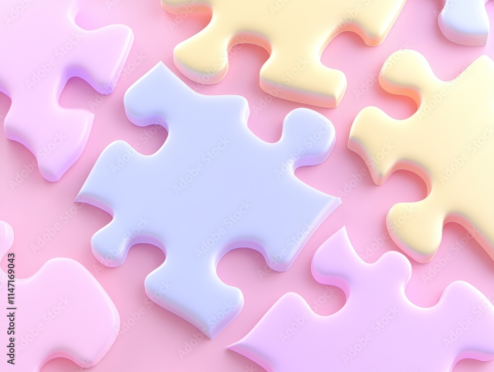 Pastel jigsaw puzzle pieces on pink background. (1) Pastel jigsaw puzzle pieces on pink background. (1)