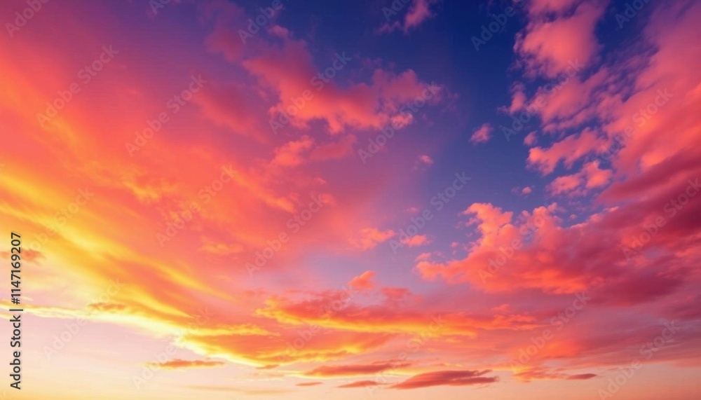 Obraz premium sunset with a pink and orange sky and clouds