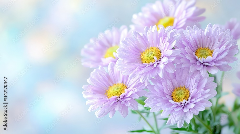 Delicate bouquet of light purple chrysanthemums. Delicate bouquet of light purple chrysanthemums.