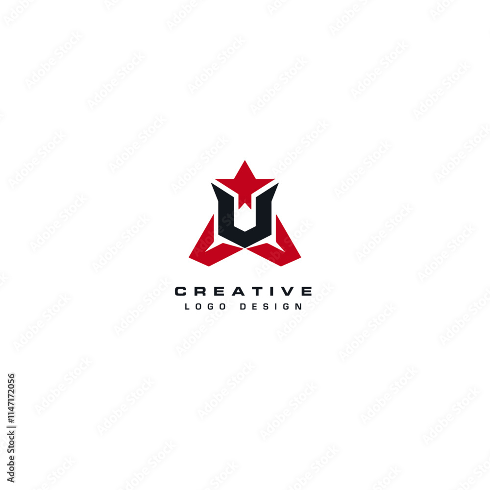 Obraz premium Letter U logo icon flat vector design