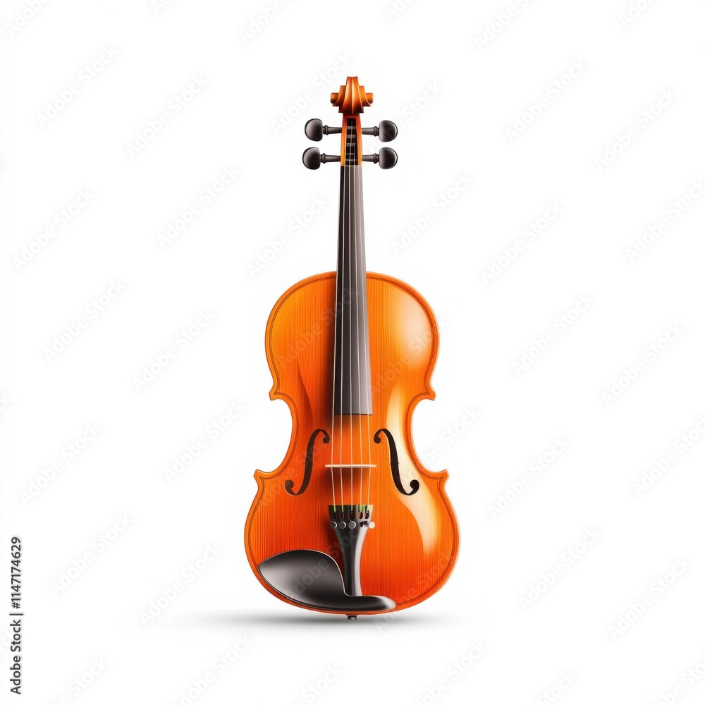 Fototapeta premium Violin showcase music studio instrument close-up creative environment artistic perspective musical craftsmanship, isolated on white background