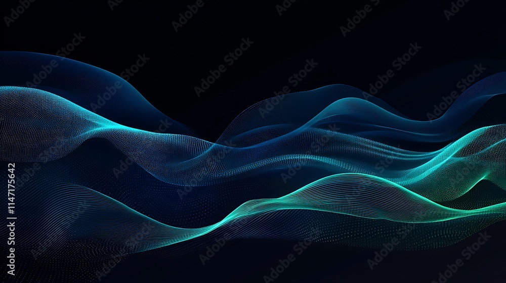 Seamless Technology Background with Flowing Data Streams and Abstract Geometric Shapes Seamless Technology Background with Flowing Data Streams and Abstract Geometric Shapes