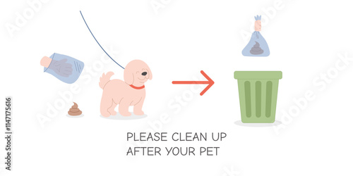 Clean Up After Your Pet Vector Illustration