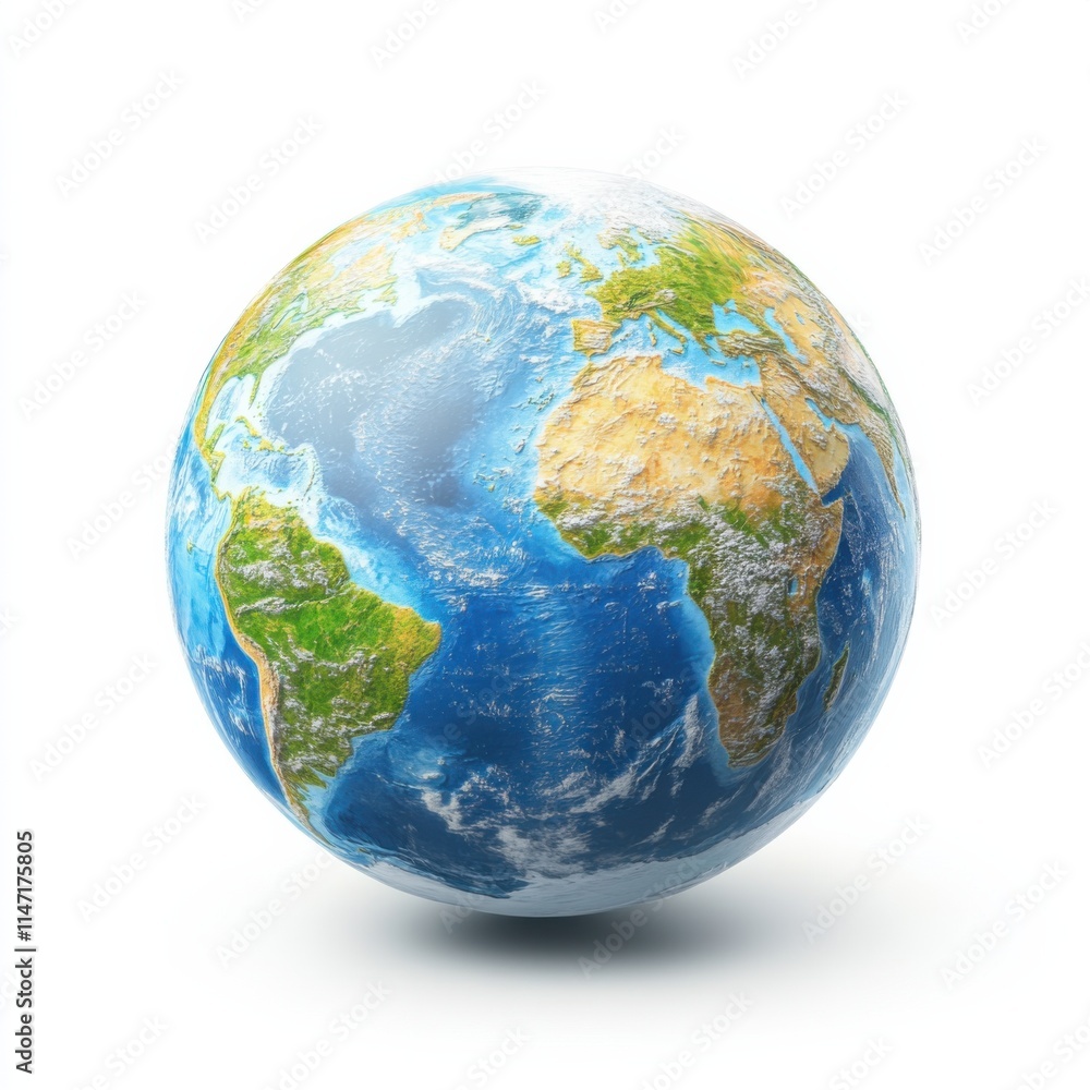 Global view of earth from space nature infographic beautiful landscape overview environmental awareness, isolated on white background Global view of earth from space nature infographic beautiful landscape overview environmental awareness, isolated on white background