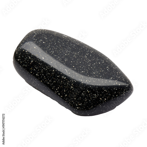 Sample of black spinelle stone on transparent background PNG  photo