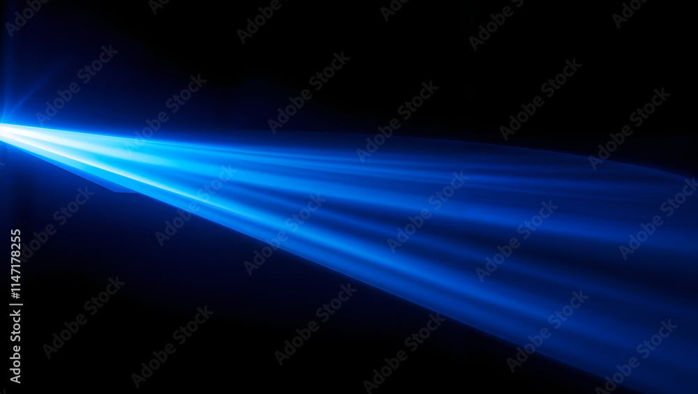 A glowing blue light beam on a dark background, radiating energy and sleek design. Perfect for technology and futuristic visuals. Generative AI A glowing blue light beam on a dark background, radiating energy and sleek design. Perfect for technology and futuristic visuals. Generative AI