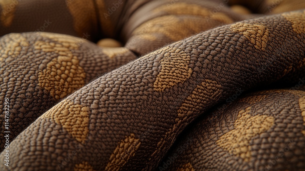 Intricate Mocha Mousse fabric pattern on an office chair seat with detailed macro view Intricate Mocha Mousse fabric pattern on an office chair seat with detailed macro view