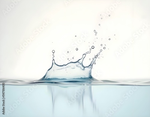 a drawing of water splashing in the water with bubbles.