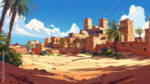 Agrabah is famous for its bustling bazaar, where merchants sell spices, textiles, and exotic treasures from far-off lands