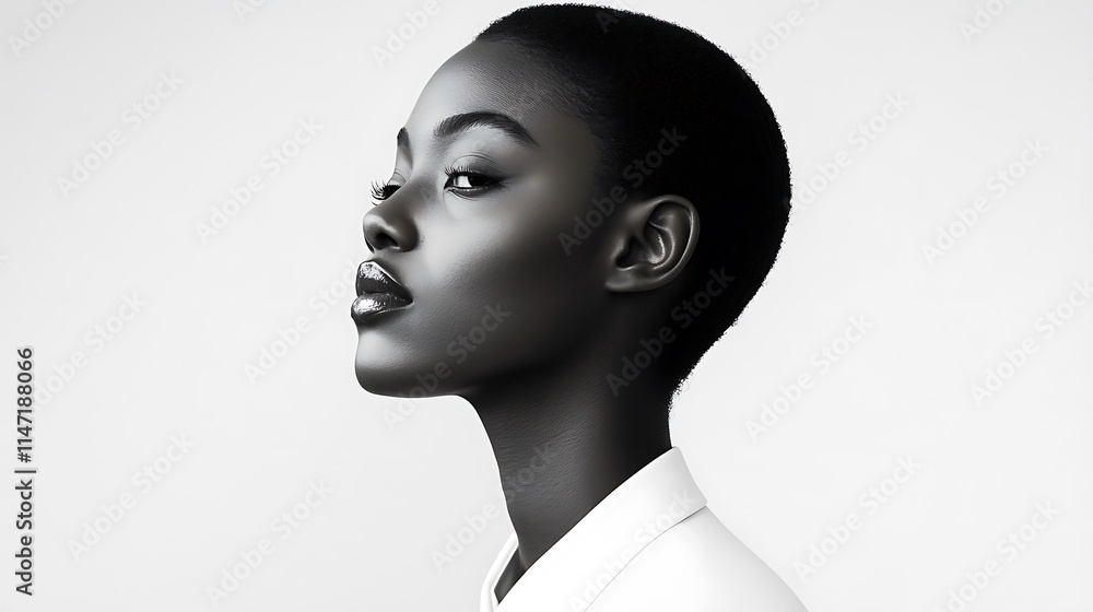 Monochromatic Portrait: A Black and White Study of Female Beauty Monochromatic Portrait: A Black and White Study of Female Beauty