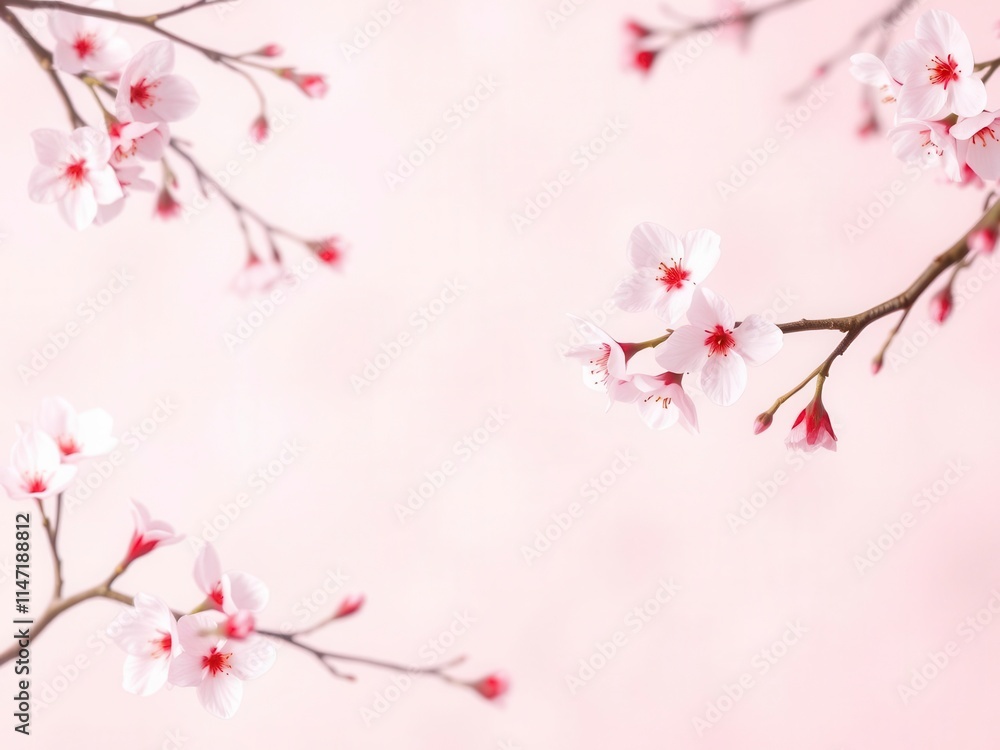 Pink sakura petals gently falling in a soft and dreamy background, festive, Japanese, soft Pink sakura petals gently falling in a soft and dreamy background, festive, Japanese, soft
