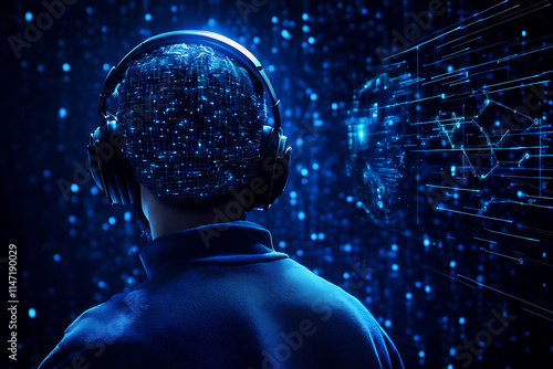 Wallpaper Mural Digital Mind Immersed in Data Streams Torontodigital.ca