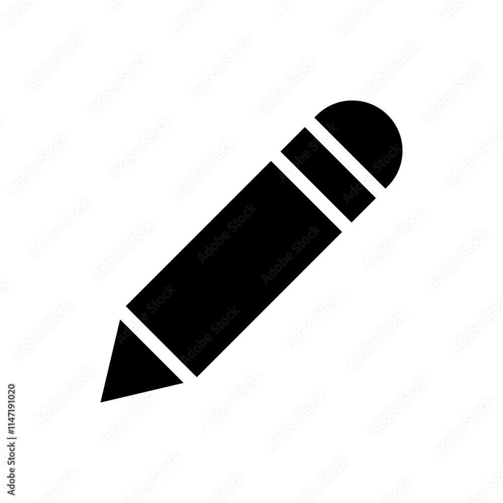 Pencil flat icon, logo of school. Pencil flat icon, logo of school.