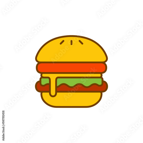 Burger hamburger logo icon design illustration.