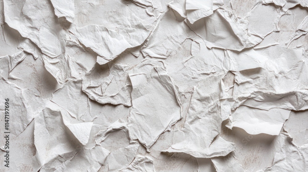 A close-up of a crumpled white paper background. The texture is abstract and irregular. The paper is white and the background is also white. A close-up of a crumpled white paper background. The texture is abstract and irregular. The paper is white and the background is also white.