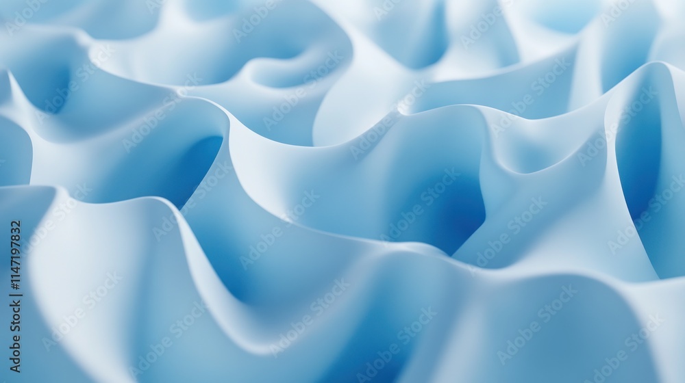 Fototapeta premium Abstract blue background with smooth, flowing waves and a soft, dreamy look.
