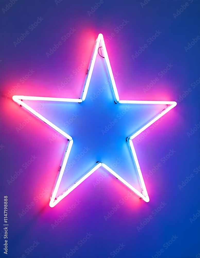 Obraz premium LIghting Star on blue background. 