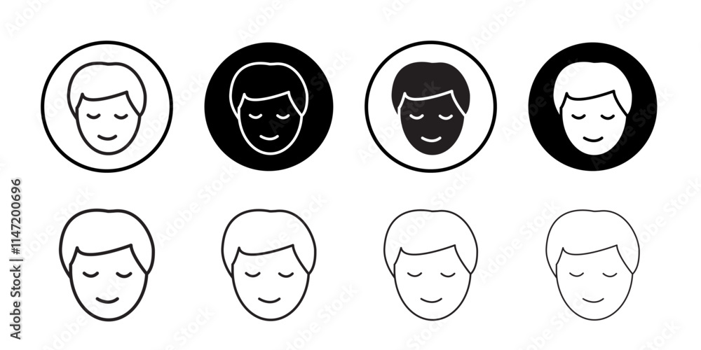 Boy icon Flat line symbol Boy icon Flat line symbol