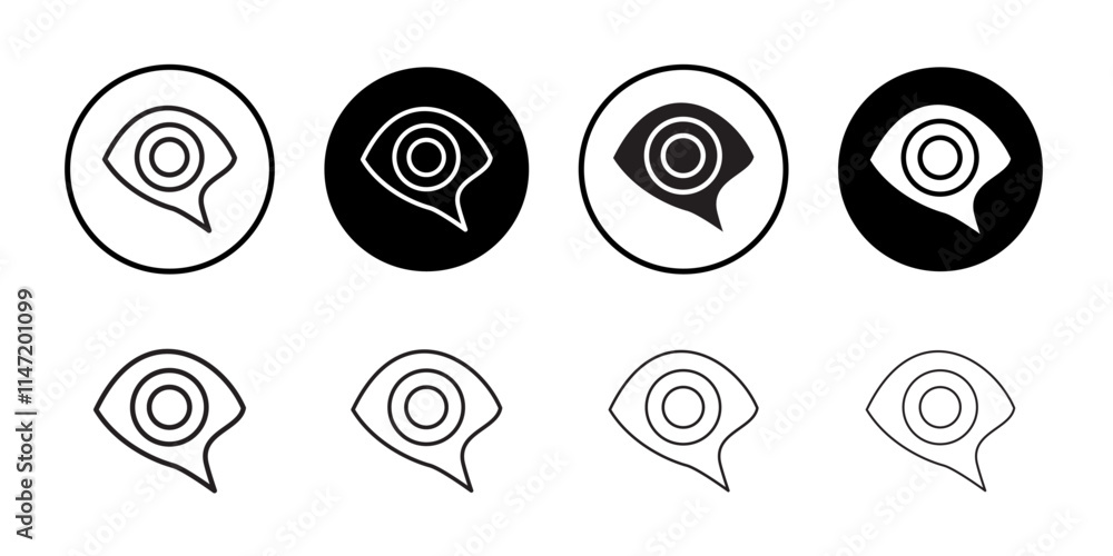Eye in speech bubble icon Flat line symbol Eye in speech bubble icon Flat line symbol