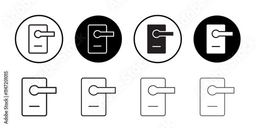 Door lock icon Flat line symbol