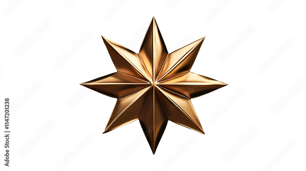 3D Rendered Golden Star Shining Bright with Reflective Finish 3D Rendered Golden Star Shining Bright with Reflective Finish