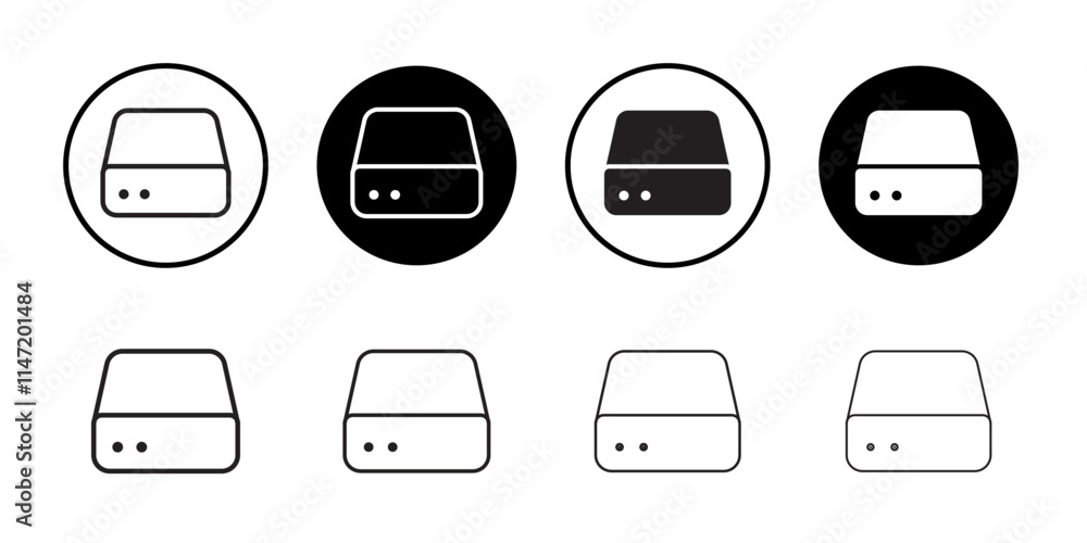 Hard drive icon Flat line symbol Hard drive icon Flat line symbol