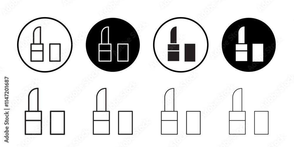 Lipstick icon Flat line symbol Lipstick icon Flat line symbol
