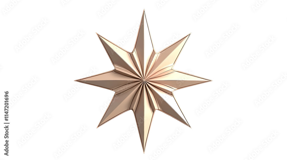 Radiant 3D Golden Star with Transparent Background and Metallic Gloss Radiant 3D Golden Star with Transparent Background and Metallic Gloss