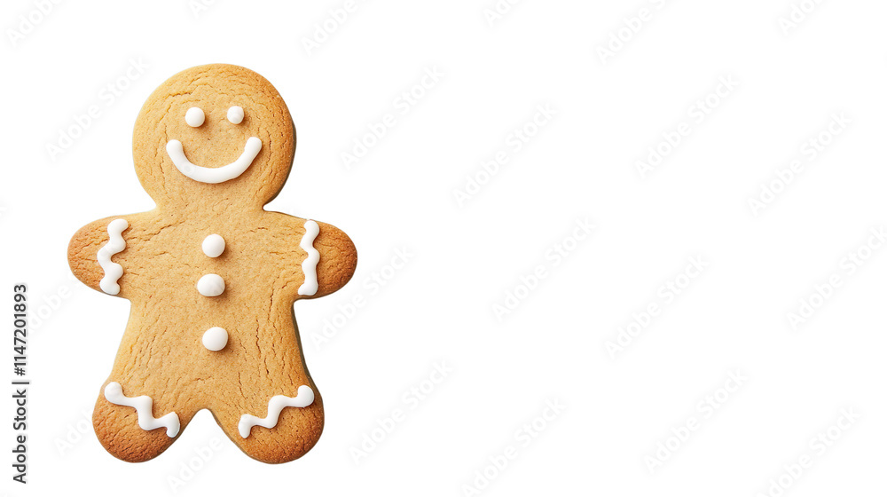 Traditional Gingerbread Man Cookie With White And Blue Icing Accents Traditional Gingerbread Man Cookie With White And Blue Icing Accents