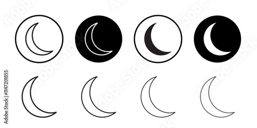 Moon icon Flat line symbol