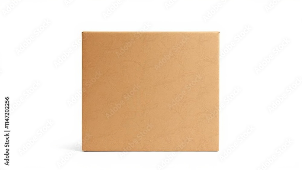 Plain kraft box for shipping with no writing, on white background, blank, empty, delivery Plain kraft box for shipping with no writing, on white background, blank, empty, delivery