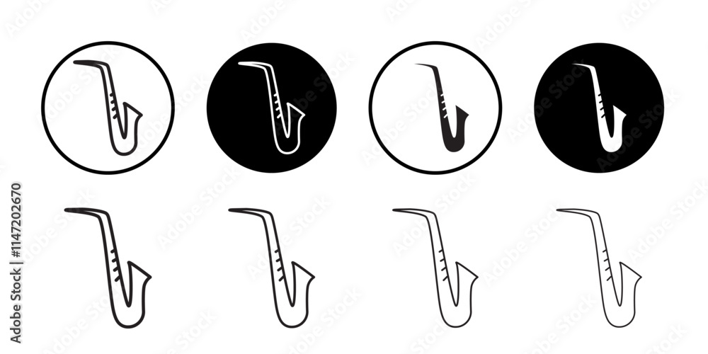 Saxophone icon Flat line symbol Saxophone icon Flat line symbol