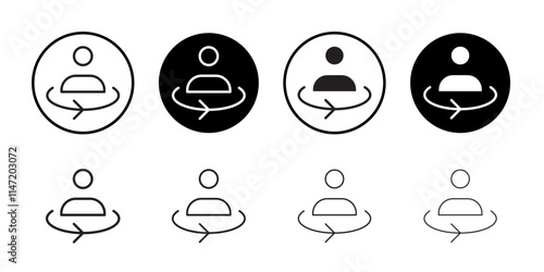 Turn around icon Flat line symbol