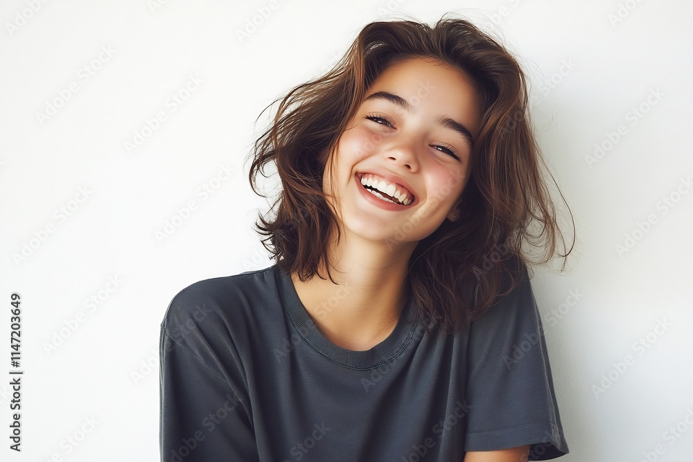 Radiant Smile, Joyful Expression: A Portrait of Youthful Happiness Radiant Smile, Joyful Expression: A Portrait of Youthful Happiness