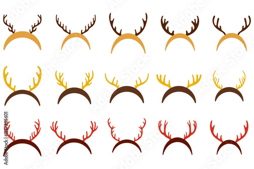 Christmas Antler Headband Illustration Design Set