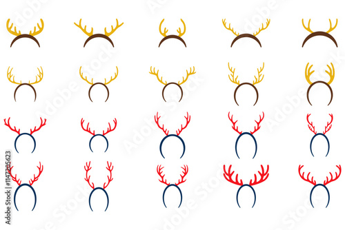 Christmas Antler Headband Illustration Design Set