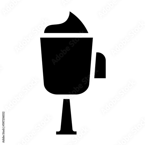 Coffee Cream Dessert Glyph Icon