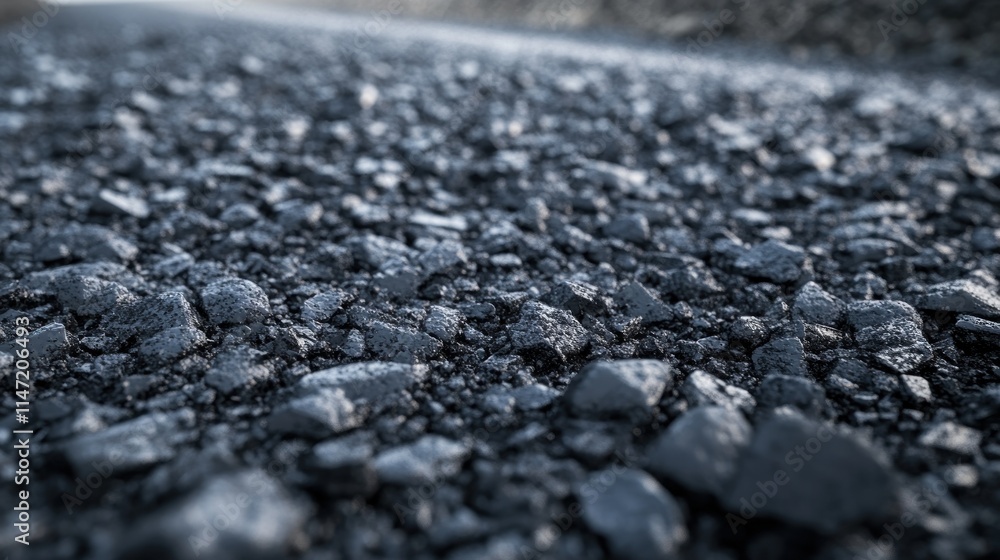 A close-up of a gravel road, with the focus on the rough texture of the stones and the depth of field. A close-up of a gravel road, with the focus on the rough texture of the stones and the depth of field.