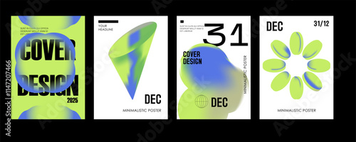 Posters with silhouette minimalistic basic figures, extraordinary graphic assets of geometrical shapes. 
 Modern minimal monochrome print brutalist.