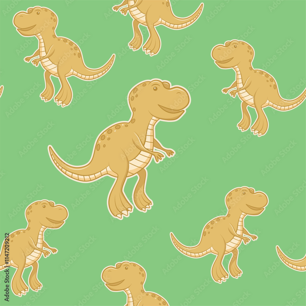 partern yellow t-rex cartoon partern yellow t-rex cartoon