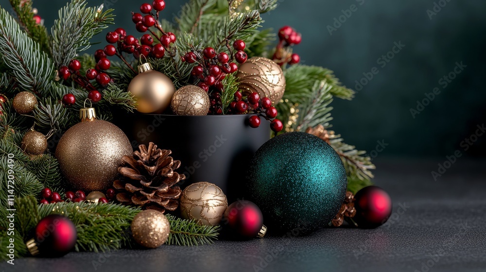 Elegant Christmas Bowl with Ornaments Elegant Christmas Bowl with Ornaments