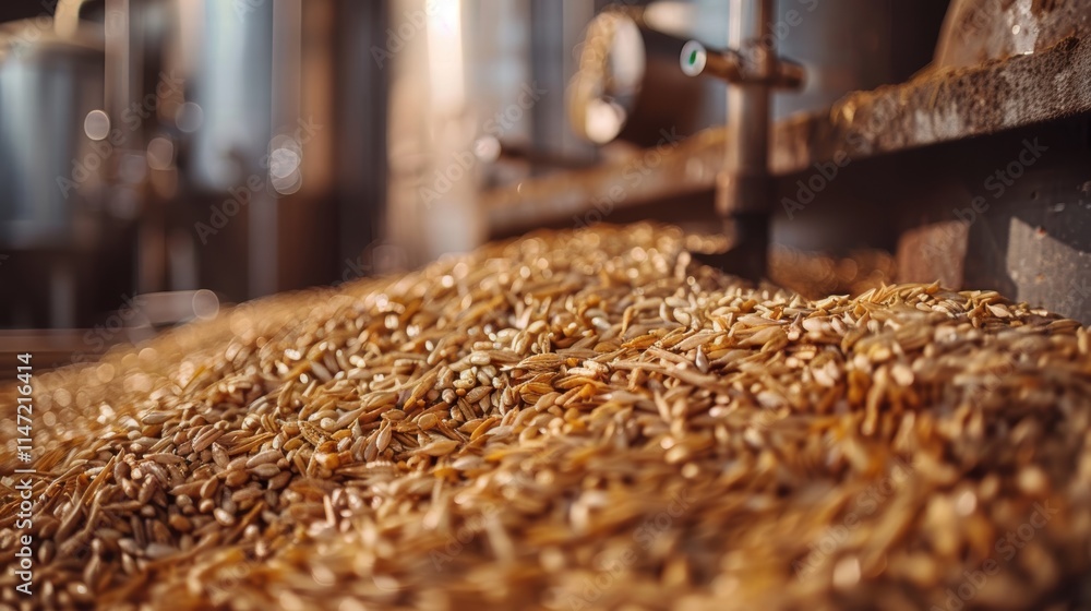 A brewery with a system that repurposes spent grains as animal feed, reducing waste from the brewing process A brewery with a system that repurposes spent grains as animal feed, reducing waste from the brewing process
