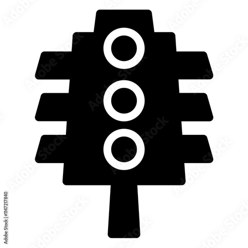 Traffic Signal Light Glyph Icon