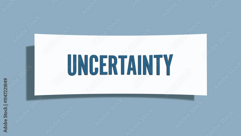 Uncertainty. A card isolated on blue background. Uncertainty. A card isolated on blue background.