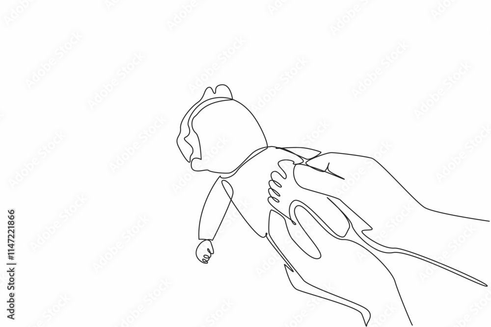 Continuous one line drawing baby feet massage. Reflexology. Treatment. Massage provides calmness. Touch sensor on feet make appetite grow. Baby Massage Day. Single line draw design vector illustration Continuous one line drawing baby feet massage. Reflexology. Treatment. Massage provides calmness. Touch sensor on feet make appetite grow. Baby Massage Day. Single line draw design vector illustration