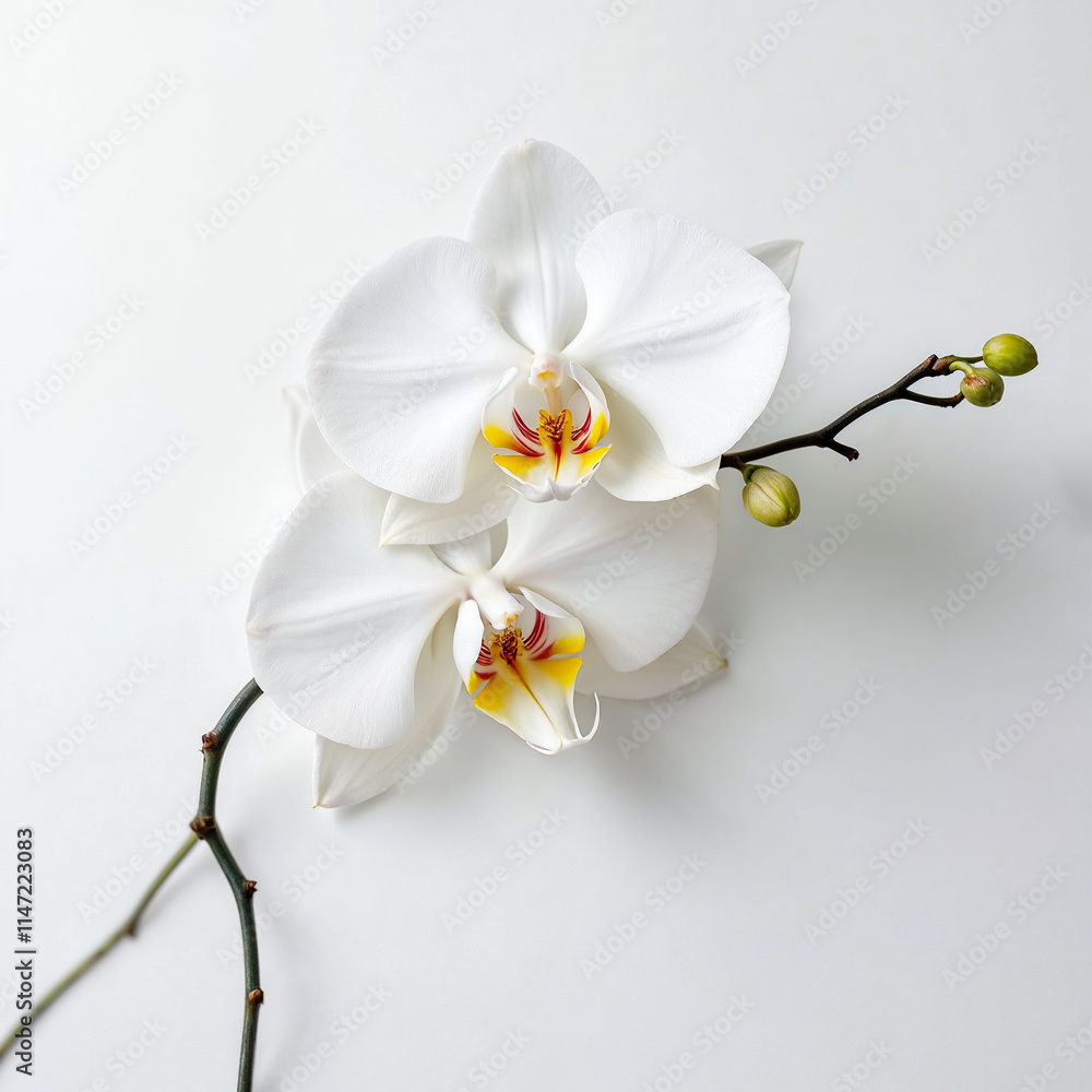 Obraz premium Concept photo of orchids with space for text