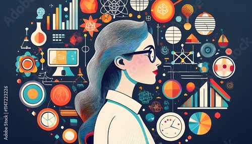 An illustration for the International Day of Women and Girls in Science