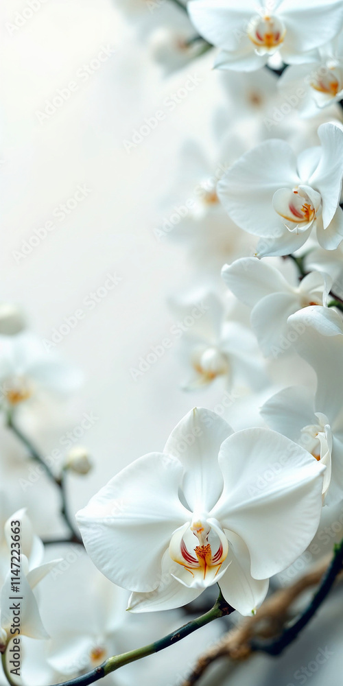 Obraz premium Concept photo of orchids with space for text