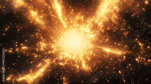 Wallpaper Mural Stunning light burst with radiant golden rays illuminating the darkness, perfect for backgrounds and creative designs, cutout, png, horizontal. Illumine. Illustration Torontodigital.ca